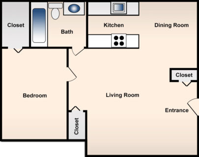 1 Bed / 1 Bath / 654 sq ft / Deposit: $500 / Rent from: $795